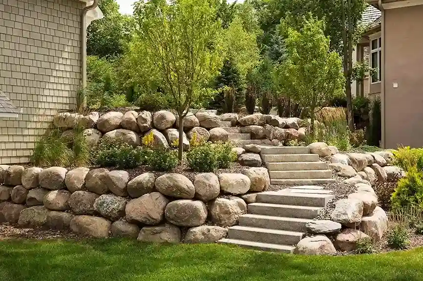 rock retaining wall